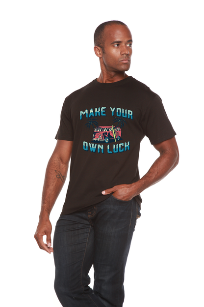 Make your own luck Men's Bamboo Viscose/Organic Cotton Short Sleeve Graphic T-Shirt