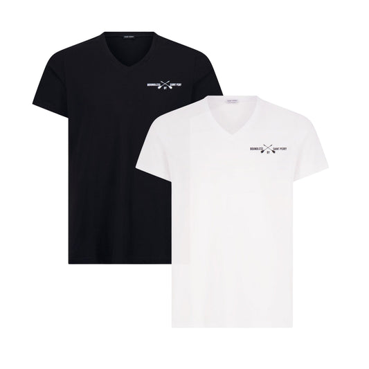Men's V-Neck T-Shirt 2pcs Bundle Aaria Tees