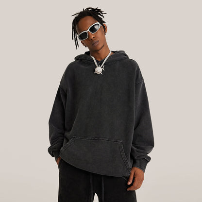 Men's Hoodie Sun Faded Ripped Pocket for Stylish Casual Wear