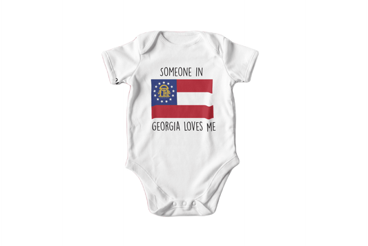 Georgia Flag Love - Baby Boy Girl Clothes Infant Bodysuit Funny Cute Newborn
