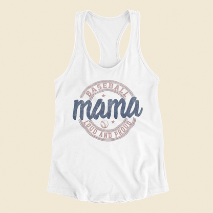 Baseball Mama Loud And Proud Graphic Tank