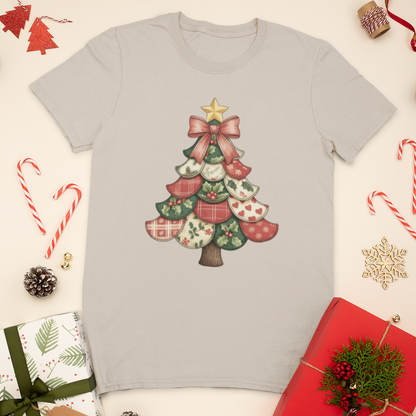 Patchwork Holiday Tree Graphic Tee