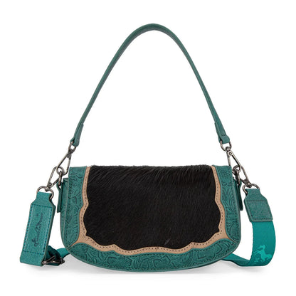 Montana West Cowhide Mini Shoulder Bag - Turquoise
