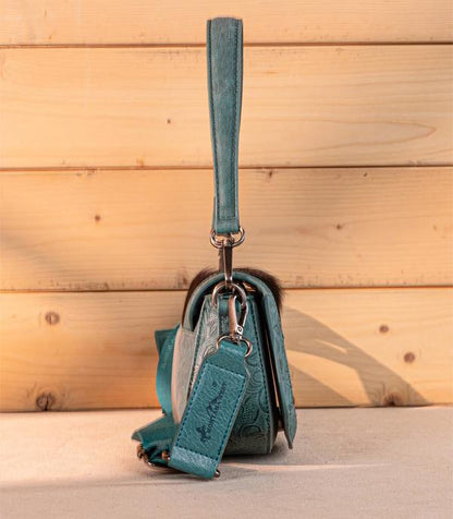 Montana West Cowhide Mini Shoulder Bag - Turquoise