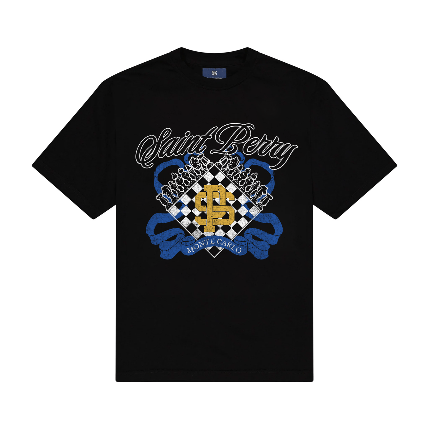 Monte Carlo Chess Crest Tees - Black Aaria Tees