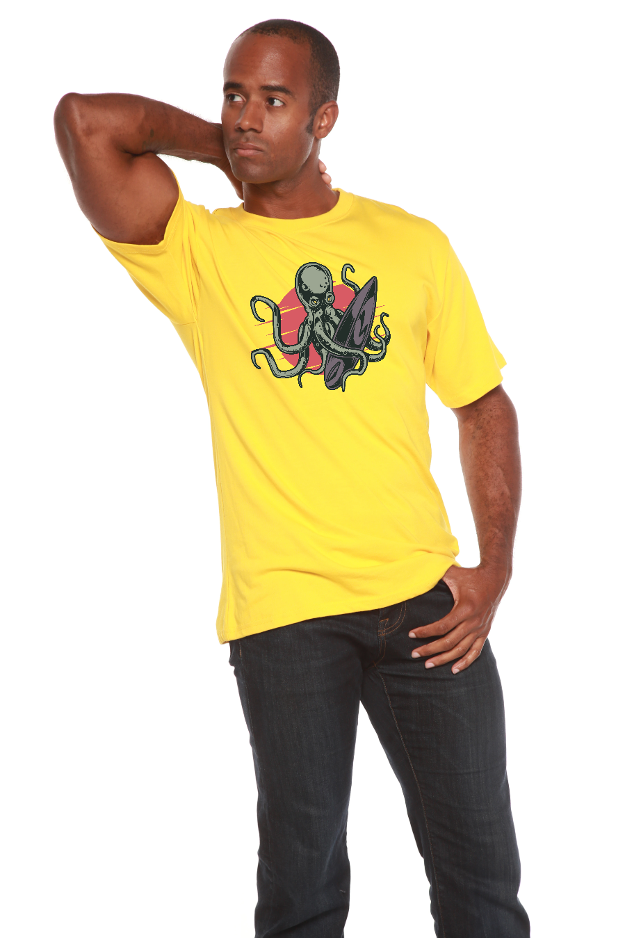 Octopus Men's Bamboo Viscose/Organic Cotton Short Sleeve Graphic T-Shirt