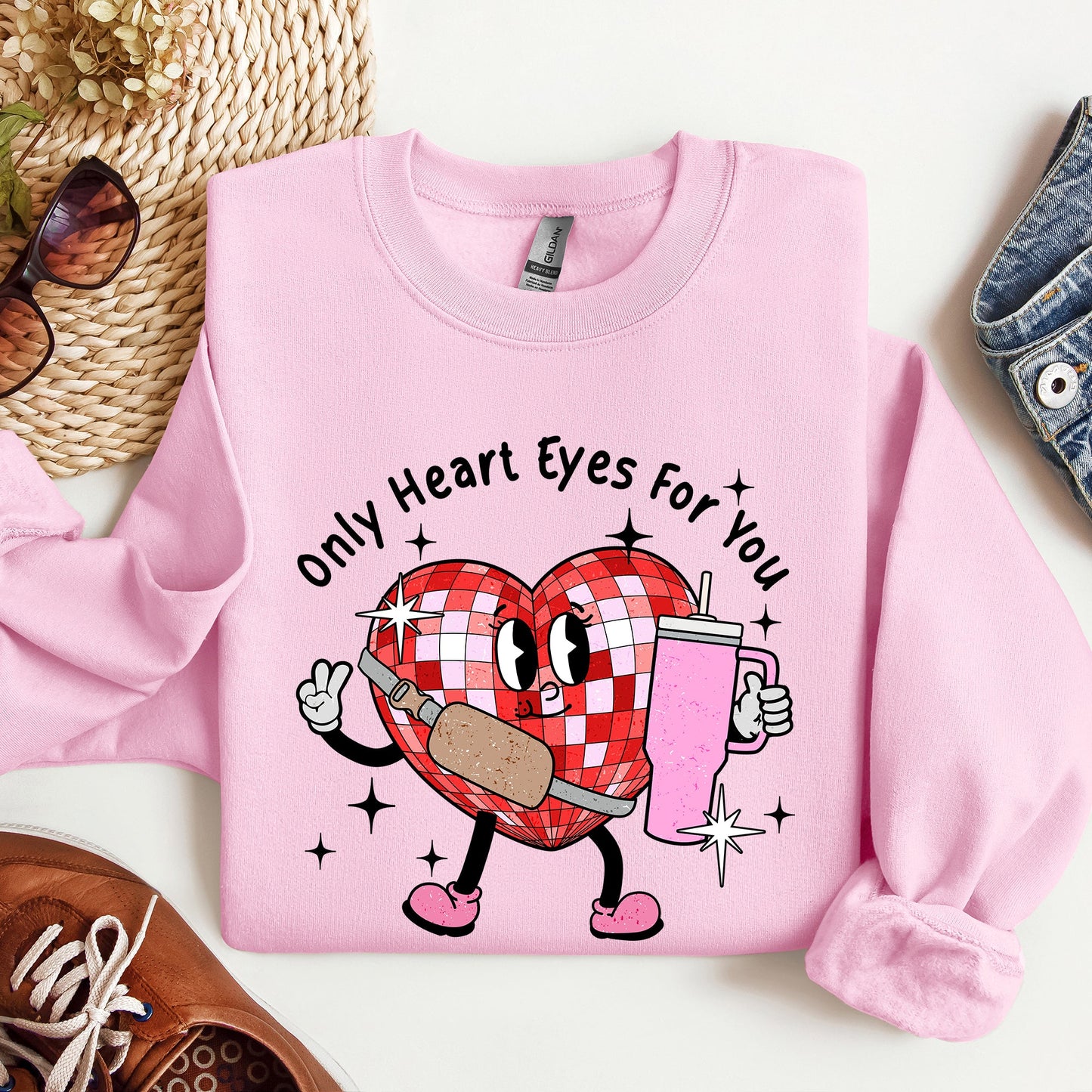 Only Heart Eyes For You, Disco Heart, Bougie, Boojee, Sweatshirt, Valentine's Day