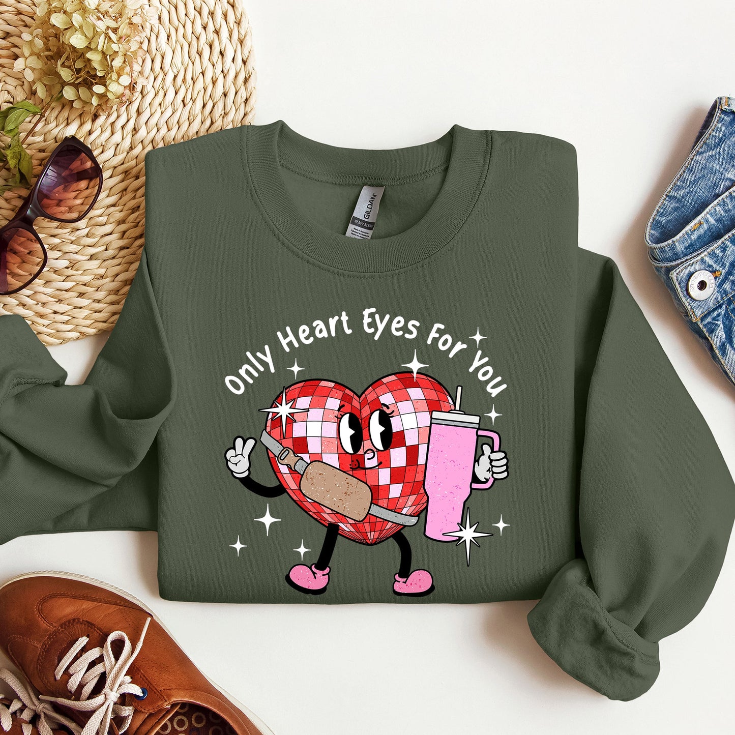 Only Heart Eyes For You, Disco Heart, Bougie, Boojee, Sweatshirt, Valentine's Day