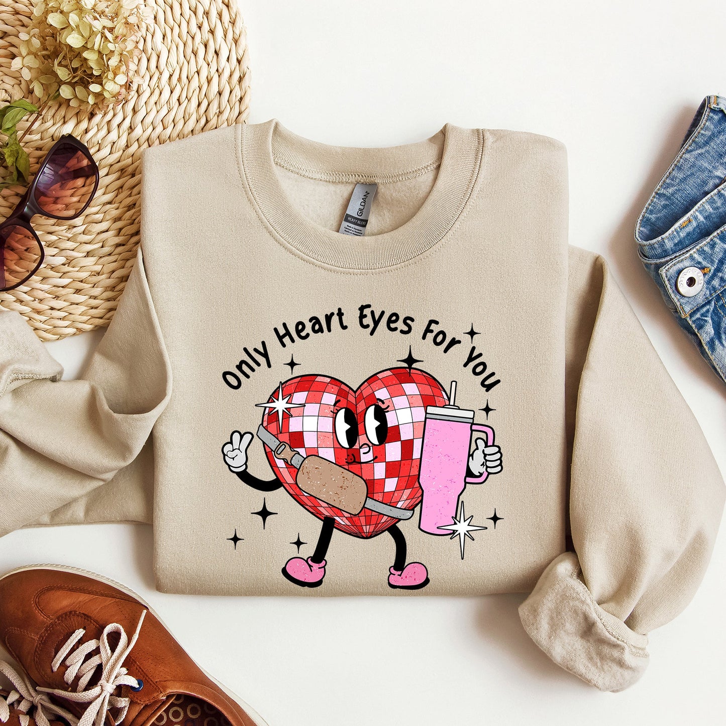 Only Heart Eyes For You, Disco Heart, Bougie, Boojee, Sweatshirt, Valentine's Day
