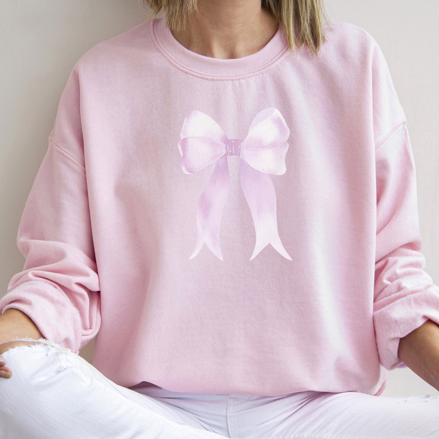 Pink Ribbon, Coquette, Cute, Adorable, Bow, Sweatshirt, Valentine's Day