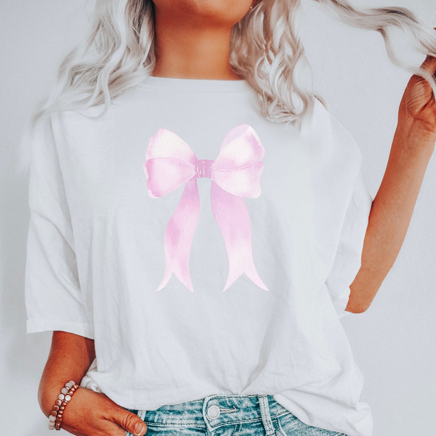 Pink Ribbon, Coquette, Cute, Adorable, Bow, Comfort Colors Tshirt, Valentine's Day