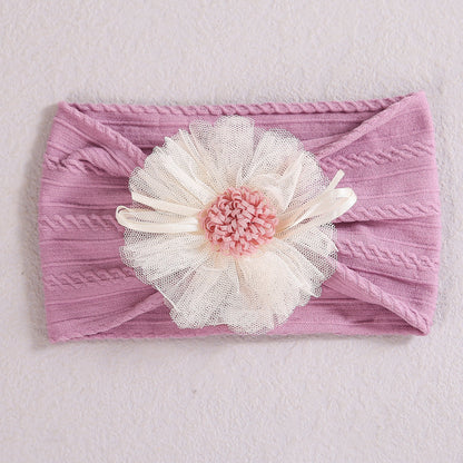 Baby Lace Floral Elastic Cotton Headband