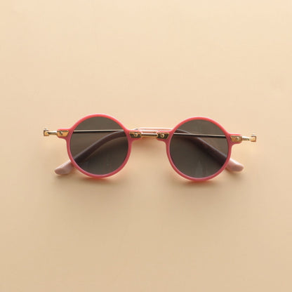 Kids Small Frame Design Vintage Style Metal Sunglasses