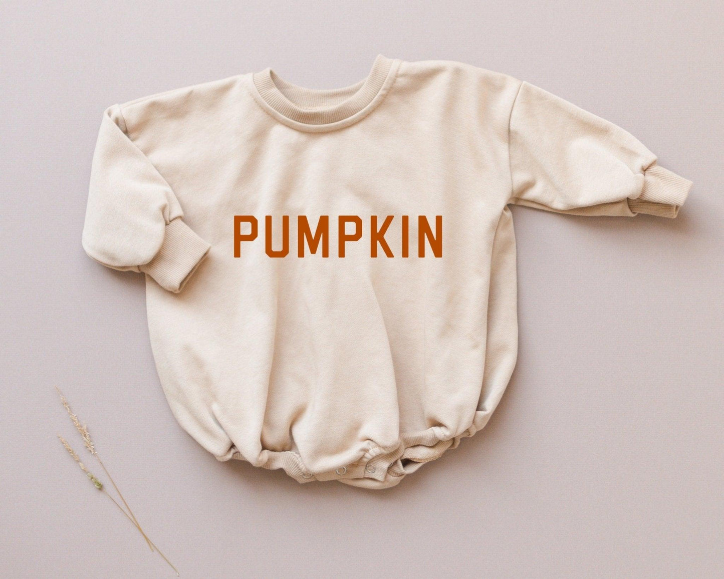 Pumpkin Sweatshirt Romper - Cream or Orange