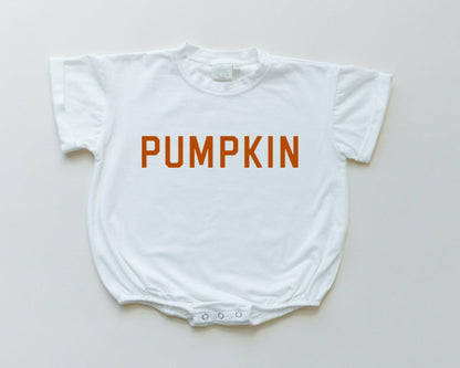 Pumpkin T-Shirt Bubble Romper - White or Orange