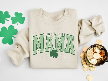 One Lucky Mama Beige Pullover