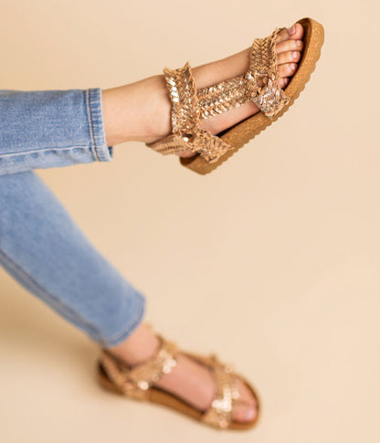 River Dance Woven Sandal in Champagne (Online Exclusive)