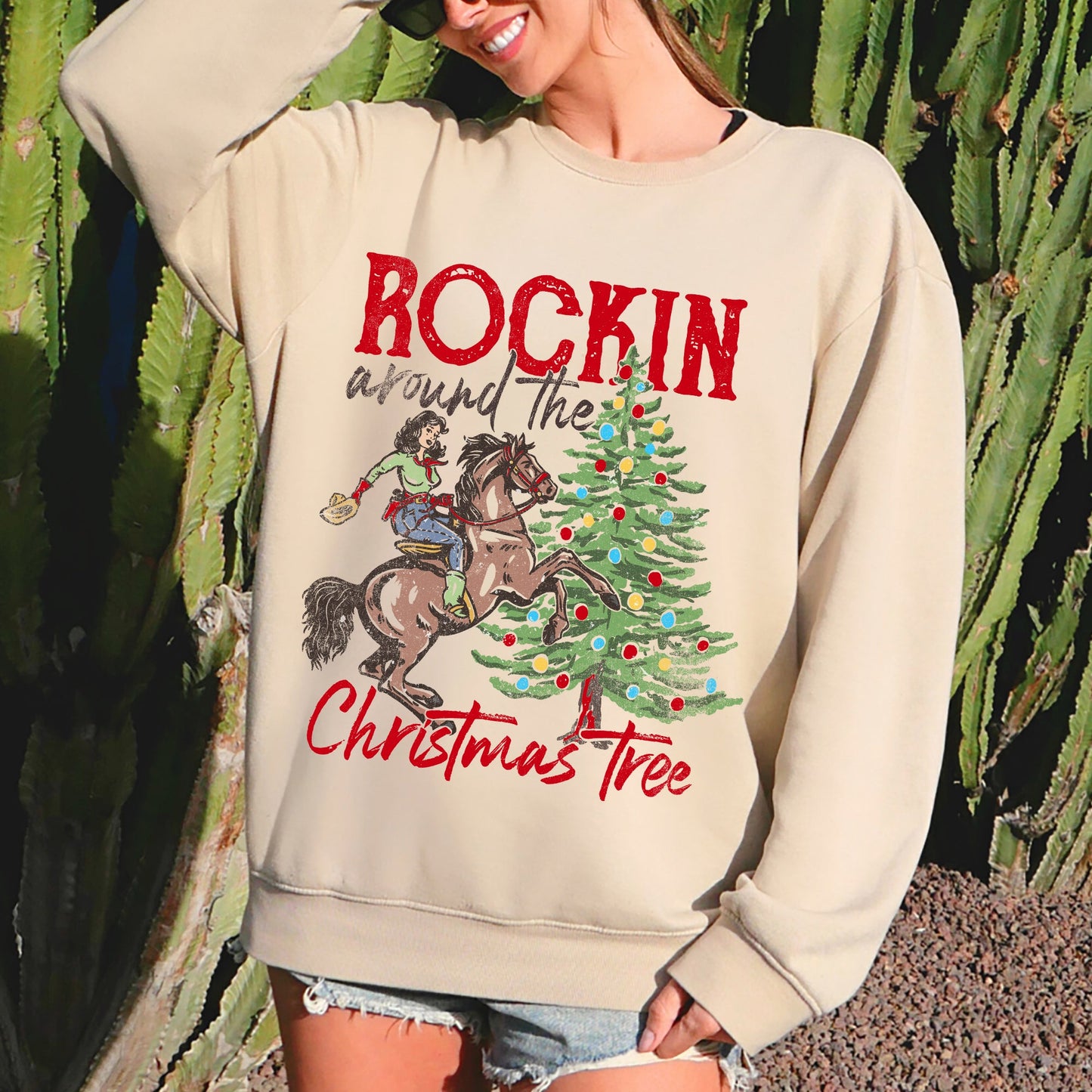 Rocking Around The Christmas Tree, Cowgirl Sweatshirt