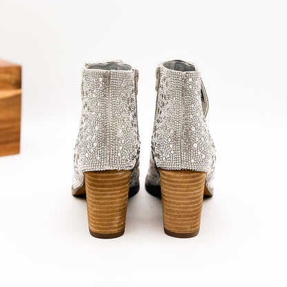 Shine Star Rhinestone Bootie in Silver (Online Exclusive)