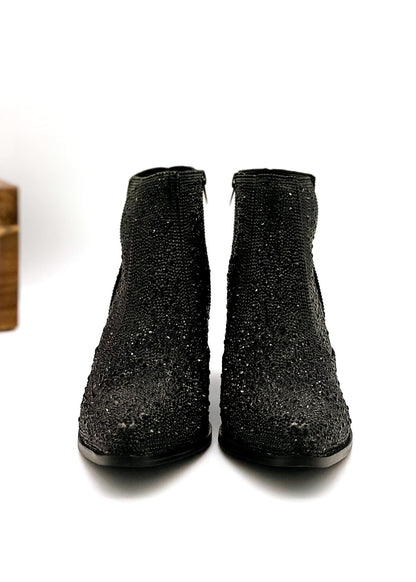 Shine Star Rhinestone Bootie in Black (Online Exclusive)