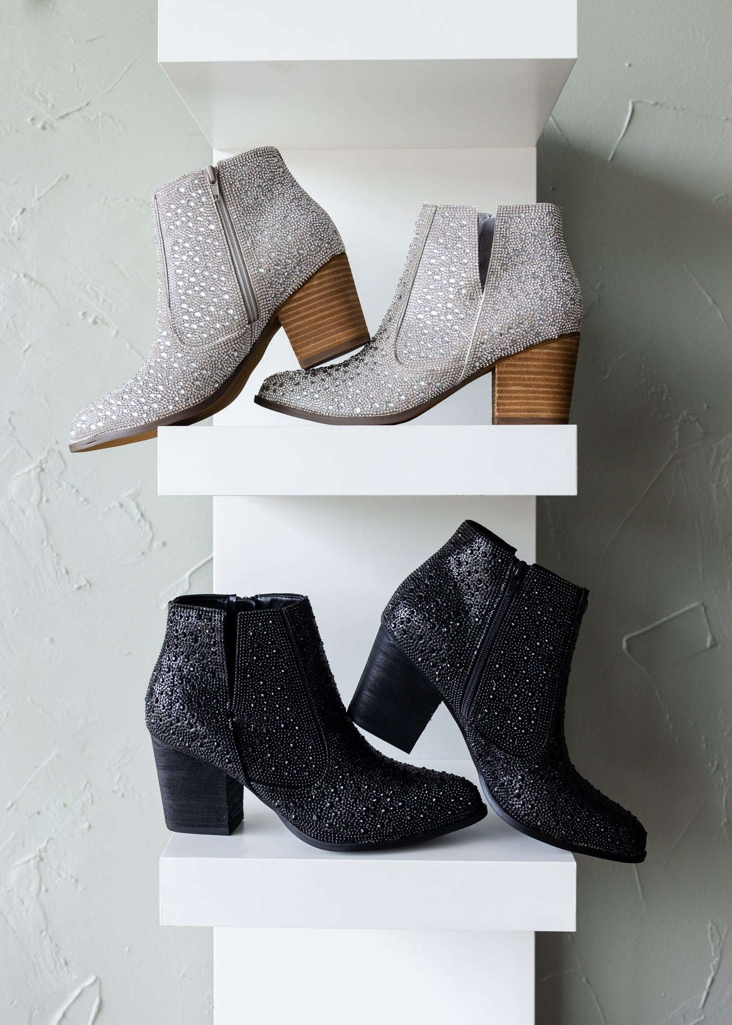 Shine Star Rhinestone Bootie in Silver (Online Exclusive)