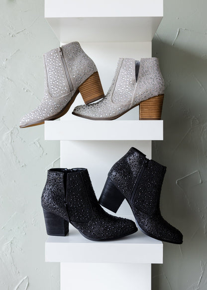 Shine Star Rhinestone Bootie in Silver (Online Exclusive)