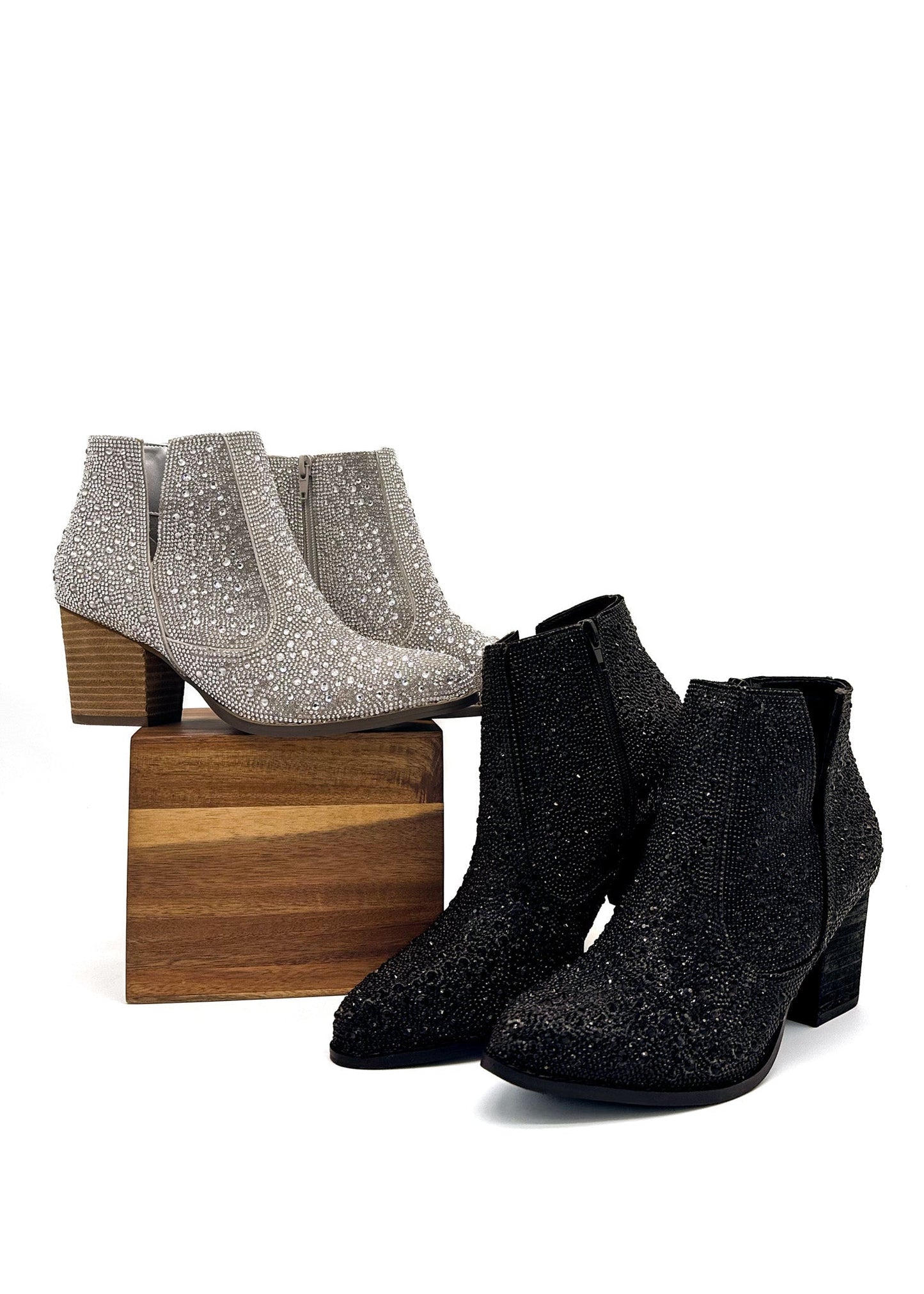 Shine Star Rhinestone Bootie in Black (Online Exclusive)