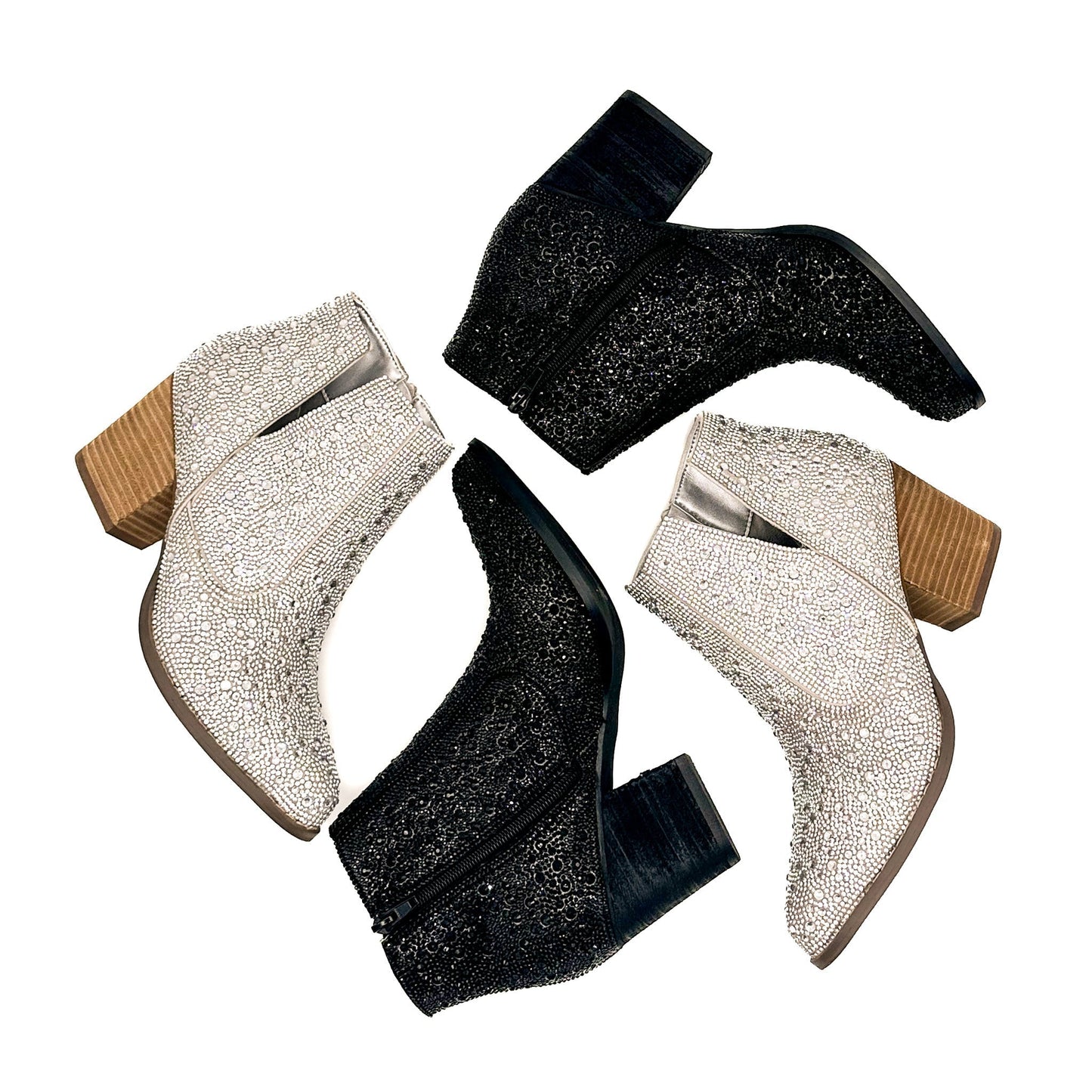 Shine Star Rhinestone Bootie in Black (Online Exclusive)