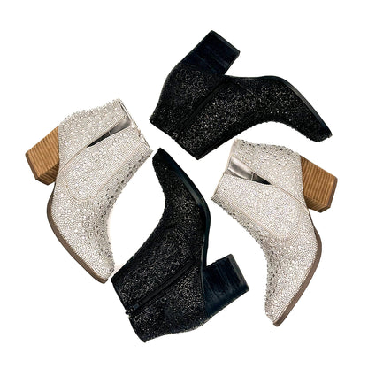 Shine Star Rhinestone Bootie in Black (Online Exclusive)