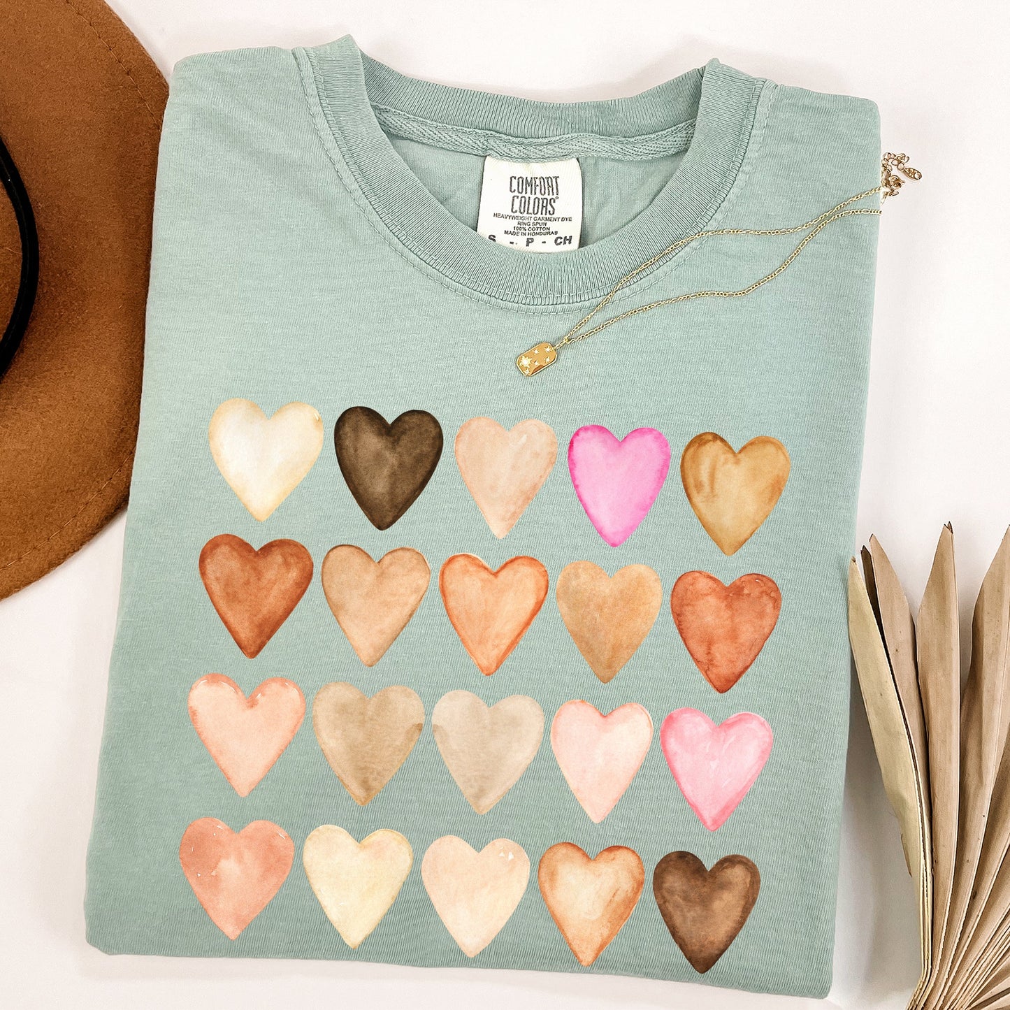 Skin Tone Hearts, Multicultural, Comfort Colors Tshirt, Valentine's Day