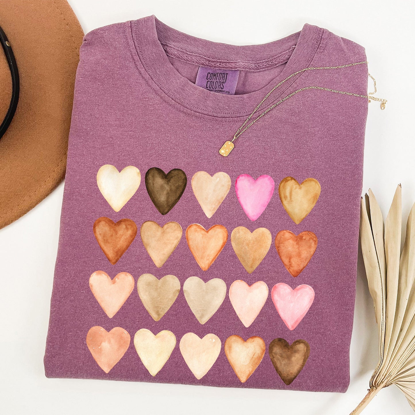Skin Tone Hearts, Multicultural, Comfort Colors Tshirt, Valentine's Day