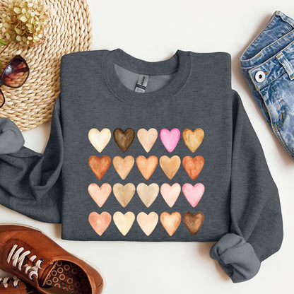 Skin Tone Hearts, Multicultural, Sweatshirt, Valentine's Day