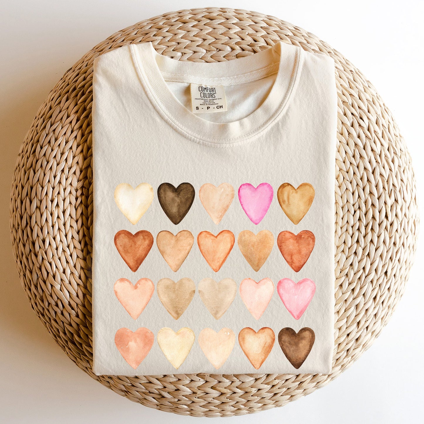 Skin Tone Hearts, Multicultural, Comfort Colors Tshirt, Valentine's Day