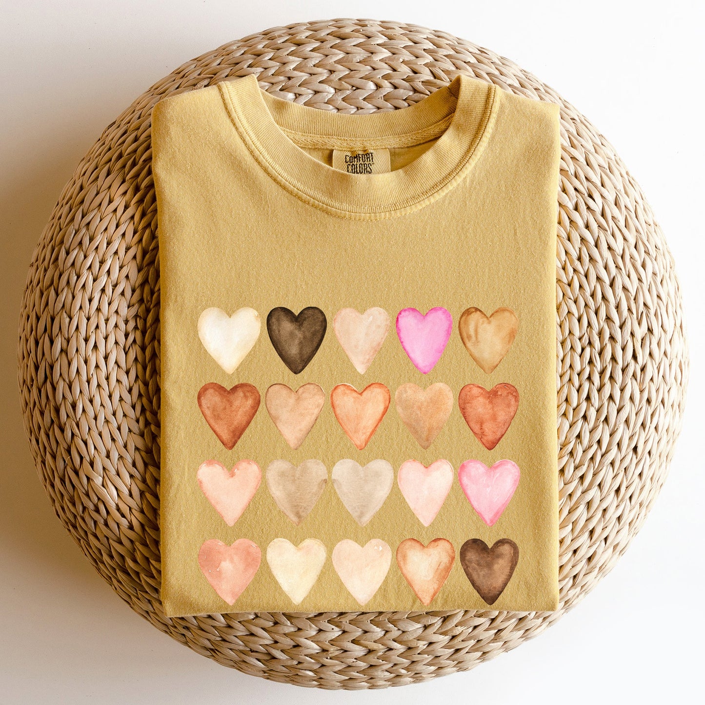 Skin Tone Hearts, Multicultural, Comfort Colors Tshirt, Valentine's Day
