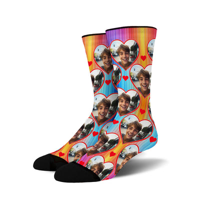 Custom Heart Photo Socks