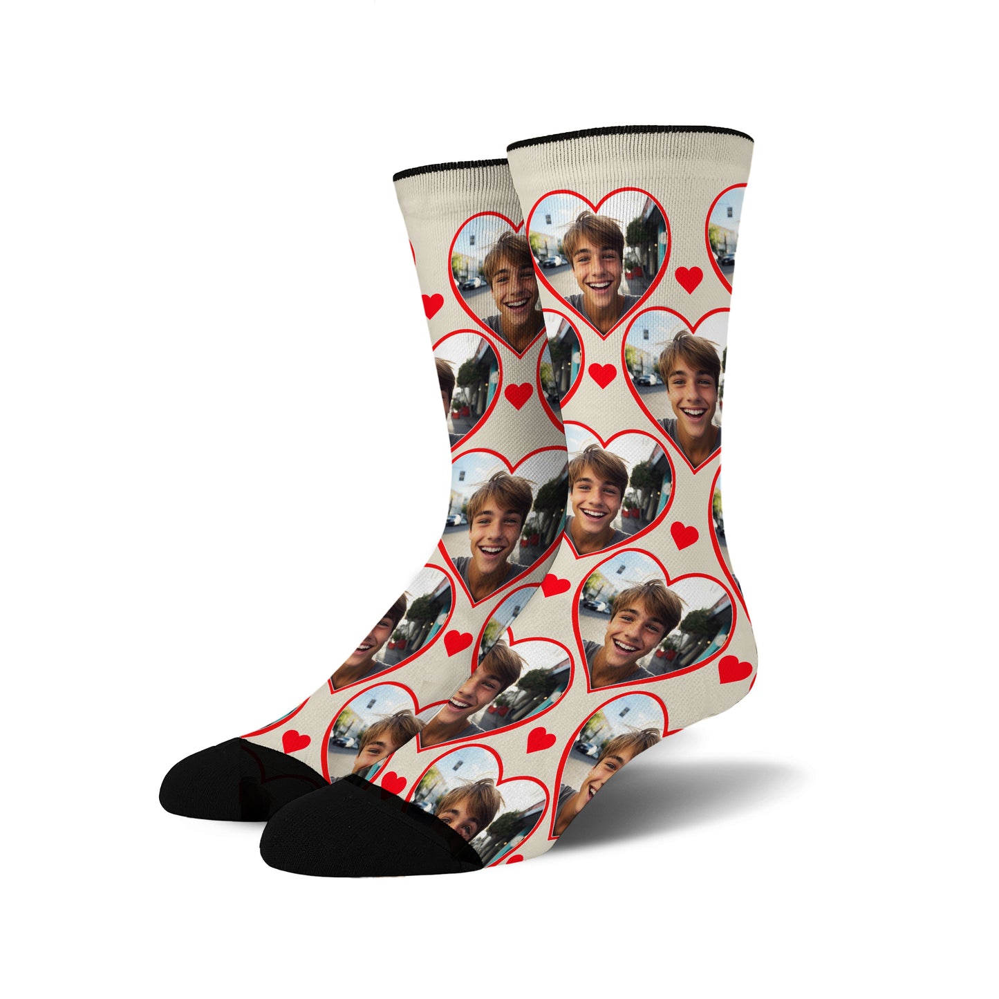 Custom Heart Photo Socks