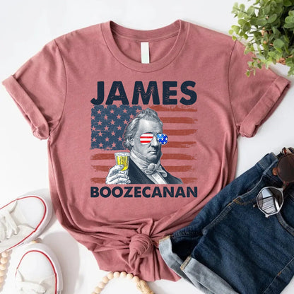 James Boozecanan 4th of July Shirt – Funny Presidential Drinking Tee