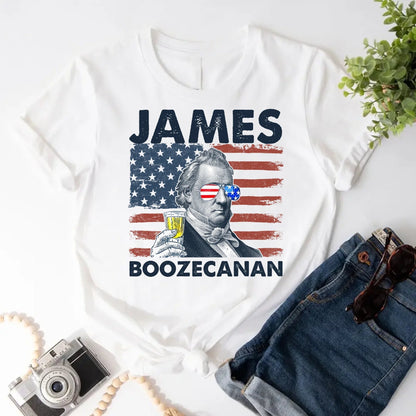 James Boozecanan 4th of July Shirt – Funny Presidential Drinking Tee