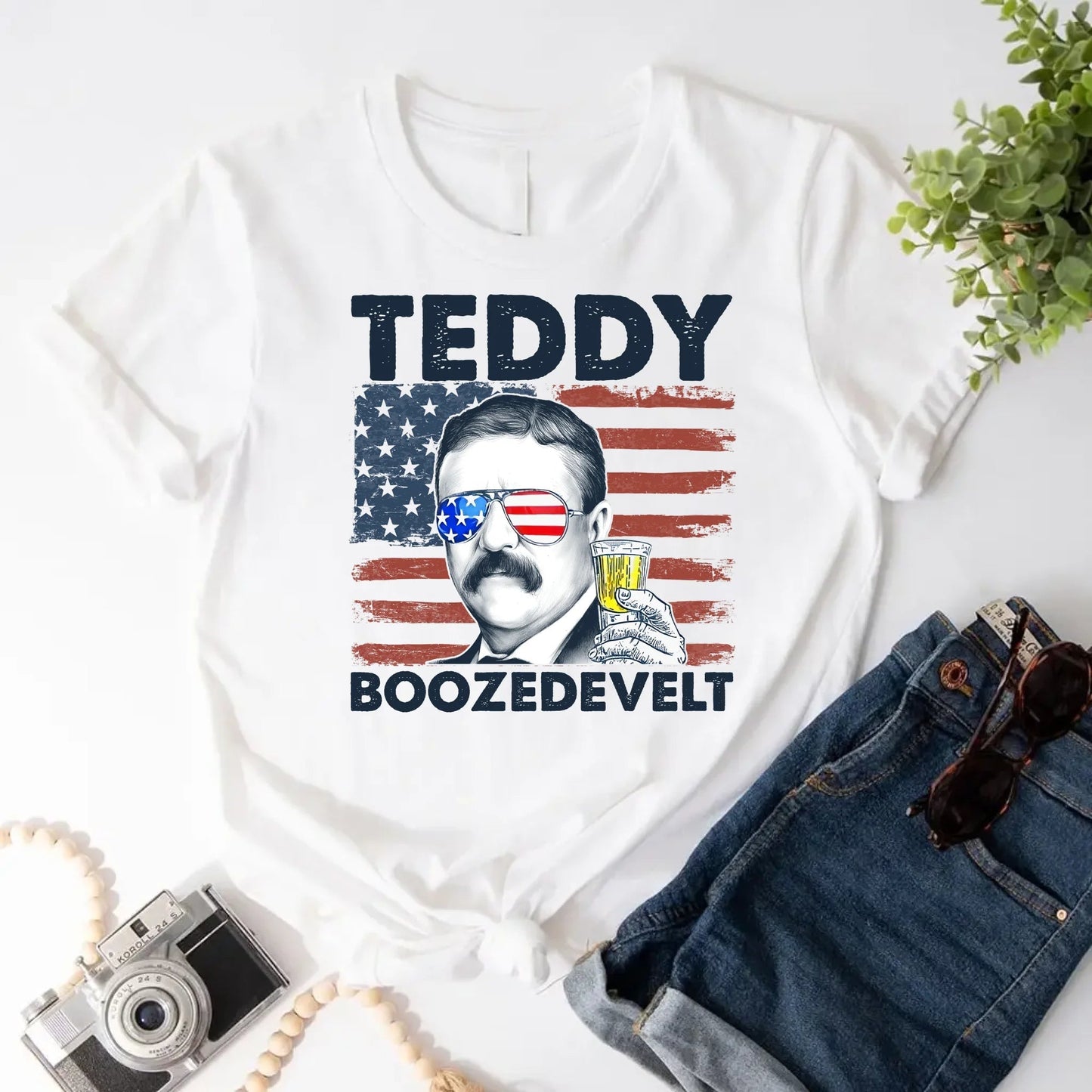 Teddy Boozedevelt 4th of July Shirt – Roosevelt Party Drinking Tee