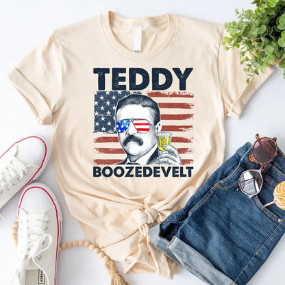 Teddy Boozedevelt 4th of July Shirt – Roosevelt Party Drinking Tee