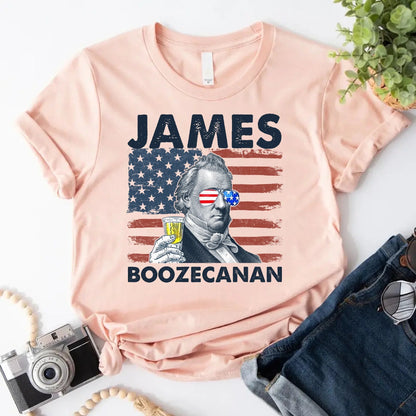 James Boozecanan 4th of July Shirt – Funny Presidential Drinking Tee