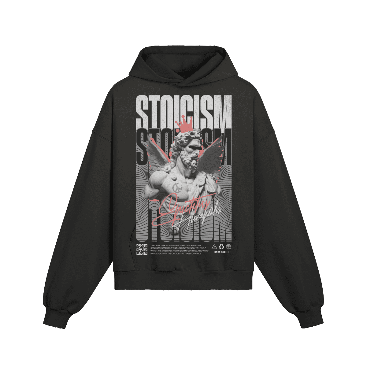 Men's Hoodie - Sun Faded Ripped Pocket Design