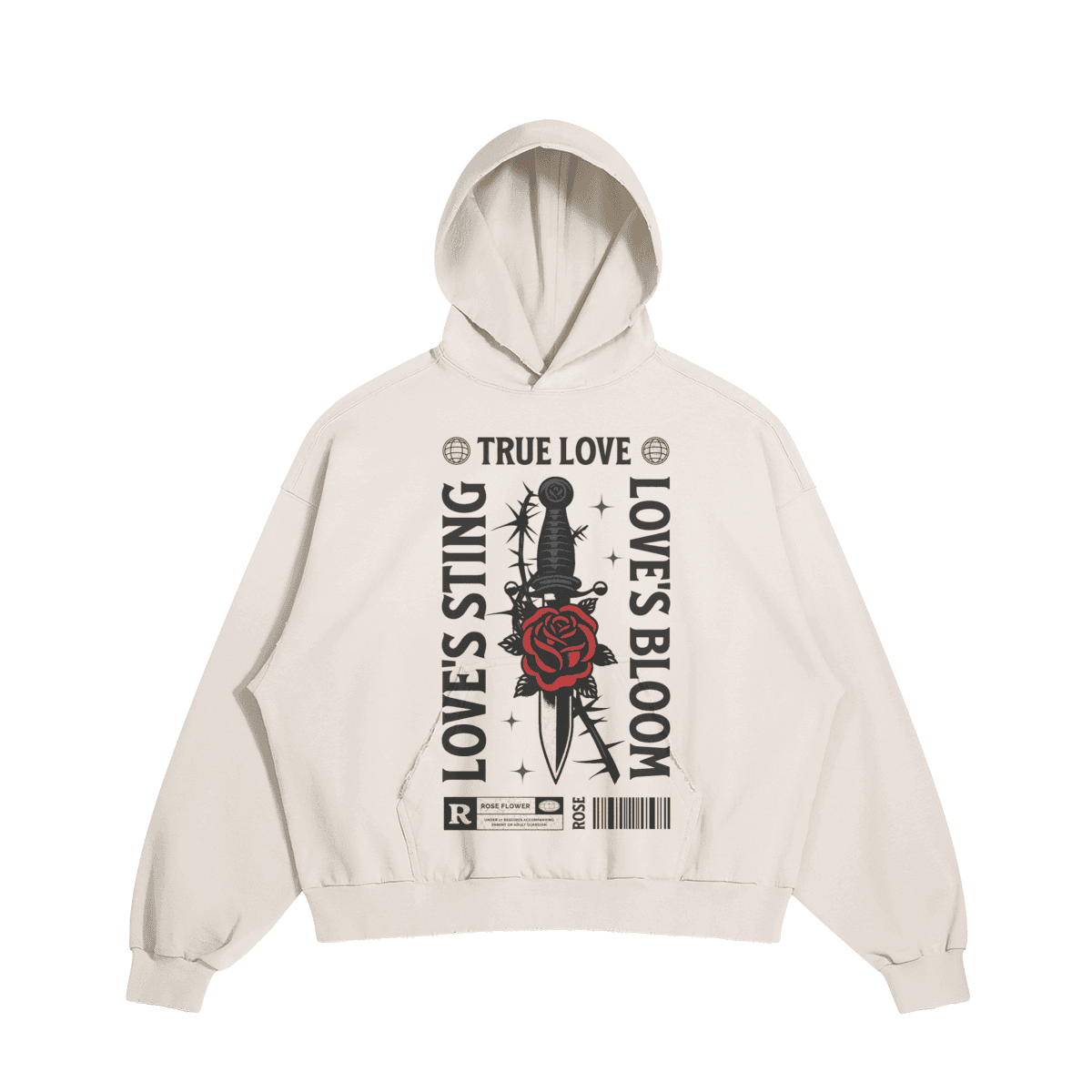 Men's Hoodie - Sun Faded Ripped Pocket Design