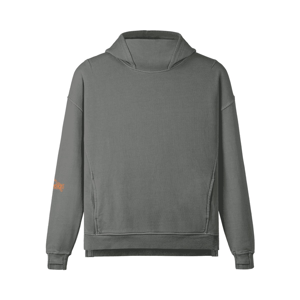 Men's Hoodie with Washed Slit Hem Turtleneck Design