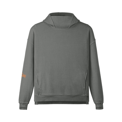 Men's Hoodie with Washed Slit Hem Turtleneck Design