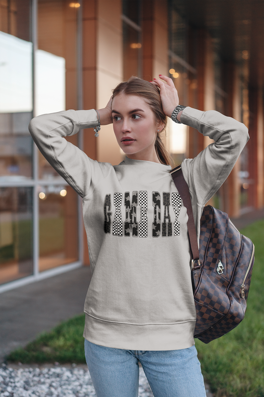 Game Day Pattern Graphic Sweatshirt