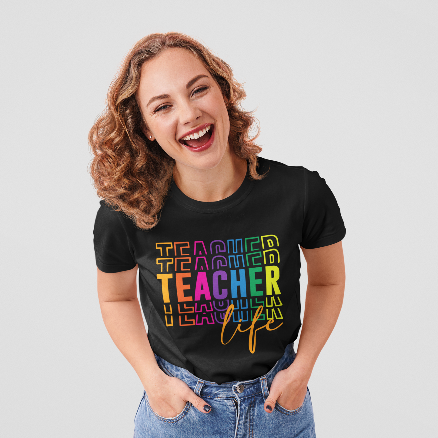 Teacher Life Rainbow Graphic Tee