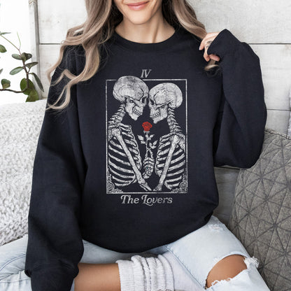 The Lovers Tarot, Skeletons, Mystical, Magic, Sweatshirt, Valentine's Day