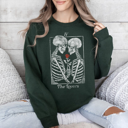 The Lovers Tarot, Skeletons, Mystical, Magic, Sweatshirt, Valentine's Day