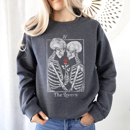 The Lovers Tarot, Skeletons, Mystical, Magic, Sweatshirt, Valentine's Day